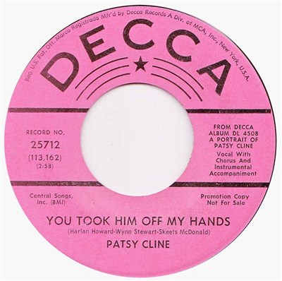 Patsy Cline - You Took Him Off My Hands / Does Your Heart Beat For Me download mp3 flac
