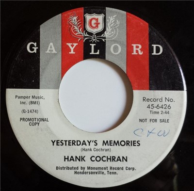 Hank Cochran - Yesterday's Memories download mp3 flac