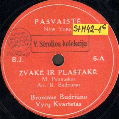 Broniaus Budriūno Vyrų Kvartetas - Žvakė Ir Plaštakė / Valsas As-Dur download mp3 flac