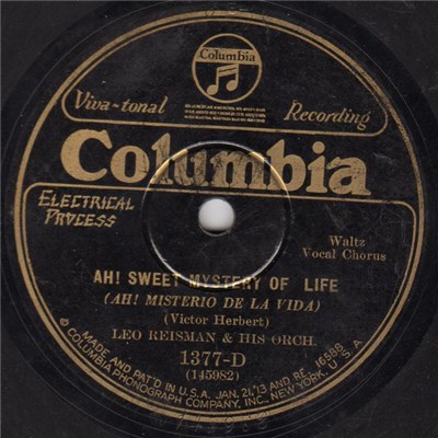 Leo Reisman And His Orchestra / Eddie Thomas' Collegians - Ah! Sweet Mystery Of Life download mp3 flac