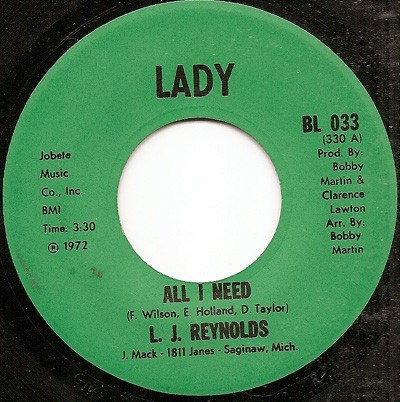 L. J. Reynolds - All I Need / Cookin' With Nixon download mp3 flac