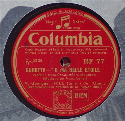 M. Georges Thill - Aimer, Boire Et Chanter / Guiditta - "O Ma Belle Etoile" download mp3 flac