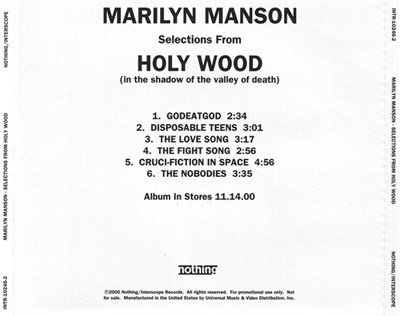 Marilyn Manson - Selections From Holy Wood (In The Shadow Of The Valley Of Death) download mp3 flac