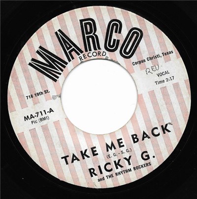 Ricky G & The Rhythm Rockers - Take Me Back / Traveling Twist download mp3 flac