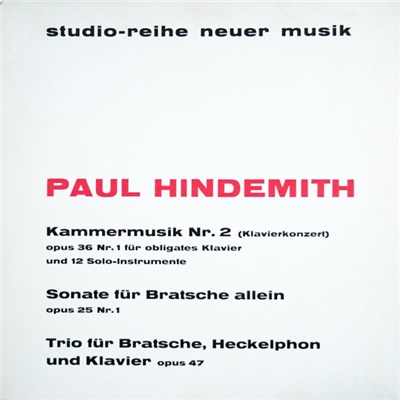 Paul Hindemith - Kammermusik Nr.2 (Klavierkonzert) / Trio Für Bratsche, Heckelphon Und Klavier / Sonate Für Bratsche Allein download mp3 flac