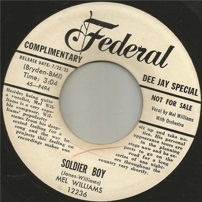 Mel Williams - Soldier Boy / Lonely Heart download mp3 flac