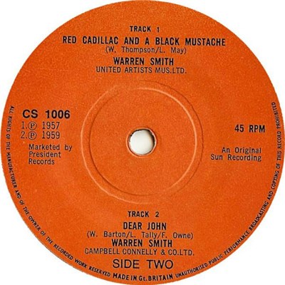 Warren Smith - Red Cadillac And A Black Mustache / Dear John download mp3 flac