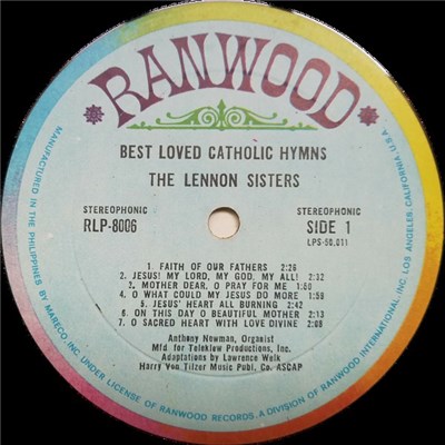Lawrence Welk, The Lennon Sisters - Anterior (rev.: 2)	Nuevo (rev: 3) Lawrence Welk Presents The Lennon Sisters ‎– Singing The Best-Loved Catholic Hymns download mp3 flac