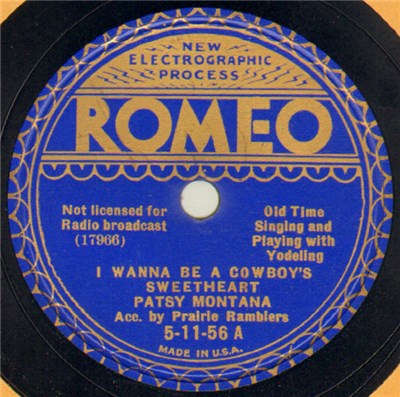 Patsy Montana Acc. By Prairie Ramblers - I Wanna Be A Cowboy's Sweetheart / Ridin' Old Paint download mp3 flac