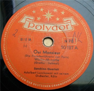 Sunshine-Quartett, Adalbert Luczkovski Mit Seinem Orchester, Köln - Oui Monsieur / Vier Junge Damen download mp3 flac
