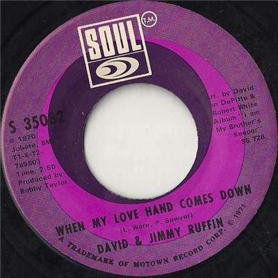 David & Jimmy Ruffin - When My Love Hand Comes Down download mp3 flac