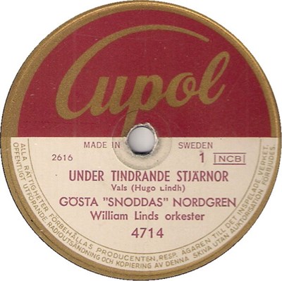 Gösta "Snoddas" Nordgren, William Linds Orkester - Under Tindrande Stjärnor / Sjömannens Hemkomst download mp3 flac