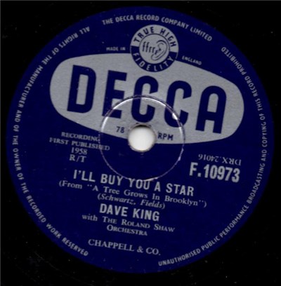 Dave King With The Roland Shaw Orchestra - I'll Buy You A Star / The Story Of My Life download mp3 flac