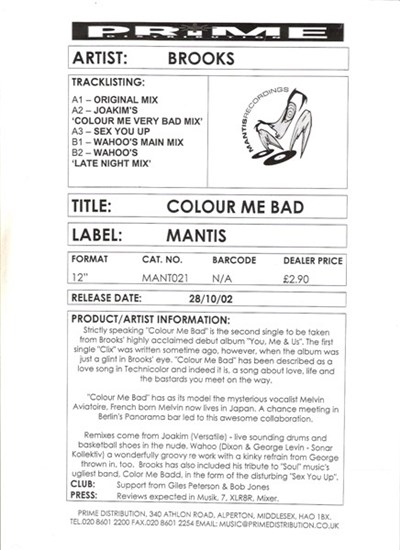Brooks - Colour Me Bad download mp3 flac