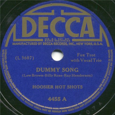 Hoosier Hot Shots - Dummy Song / Somedays You Can't Make A Nickel download mp3 flac