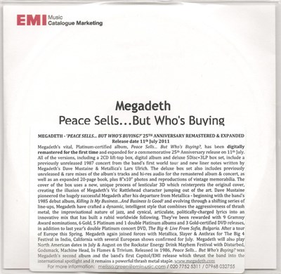 Megadeth - Peace Sells... But Who's Buying 25TH Anniversary 4CD download mp3 flac