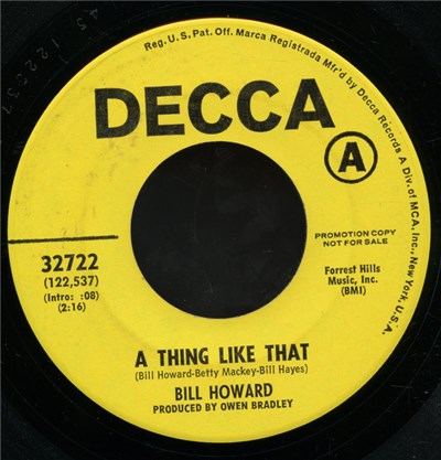 Bill Howard - A Thing Like That / Love Looks Good On You download mp3 flac