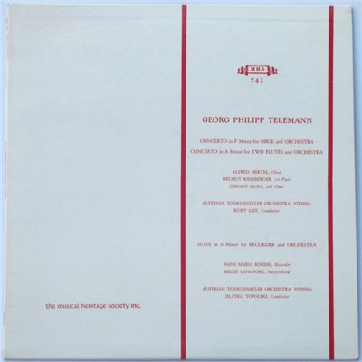 Georg Philipp Telemann : Alfred Hertel, Helmut Riessberger, Gernot Kury, Kurt List, Hans Maria Kneihs, Hilde Langfort, Zlatko Topolski, Austrian Tonkuenstler Orchestra - Concerto In F Minor For Oboe And Orchestra / Concerto In A Minor For Two Flutes And O download mp3 flac