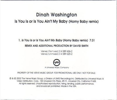 Dinah Washington - Is You Is Or Is You Ain't My Baby (Horny Baby Remix) download mp3 flac