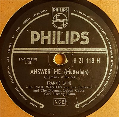Frankie Laine With Paul Weston And His Orchestra - Answer Me download mp3 flac
