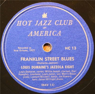 Louis Dumaine's Jazzola Eight - Franklin Street Blues / Red Onion Drag download mp3 flac
