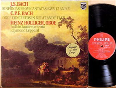 J.S. Bach, C.P.E. Bach, Heinz Holliger, English Chamber Orchestra, Raymond Leppard - Sinfonias From Cantatas BWV 12 And 21 · Oboe Concertos In B Flat And E Flat download mp3 flac