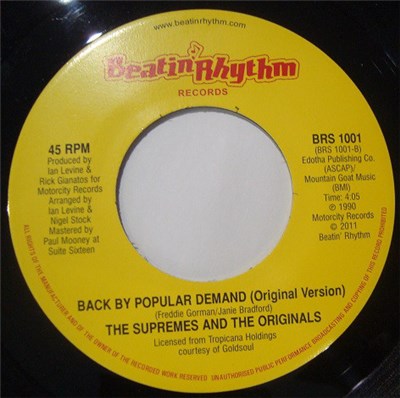 The Supremes And The Originals - Back By Popular Demand (DJ Edit) / Back By Popular Demand (Original Version) download mp3 flac