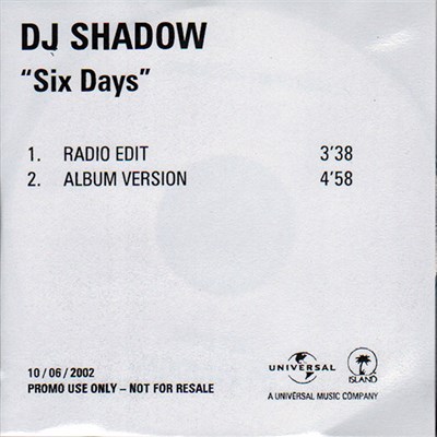 DJ Shadow - Six Days download mp3 flac