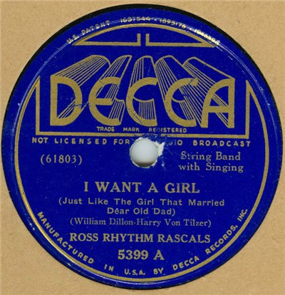 Ross Rhythm Rascals - I Want A Girl (Just Like The Girl That Married Dear Old Dad) / What's The Use download mp3 flac