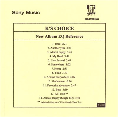 K's Choice - New Album EQ Reference download mp3 flac