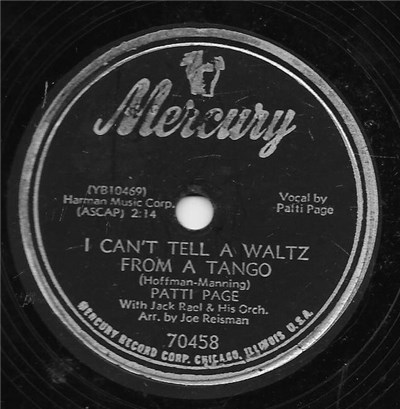 Patti Page With Jack Rael & His Orch. - I Can't Tell A Waltz From A Tango download mp3 flac