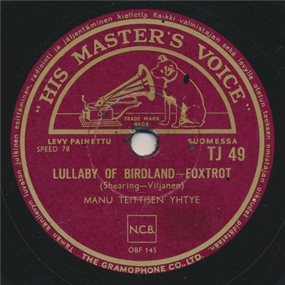 Manu Teittisen Yhtye / Ranja Rasmussen - Lullaby Of Birdland / Olet Vienyt Sydämeni download mp3 flac