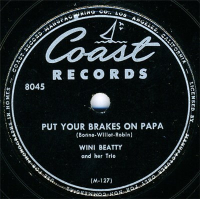 Wini Beatty And Her Trio - May I Never Love Again / Put Your Brakes On Papa download mp3 flac