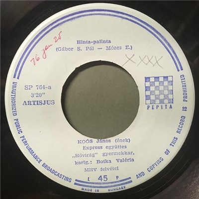 Koós János - Hinta-Palinta / Túl Nagy A Mi Bajunk download mp3 flac