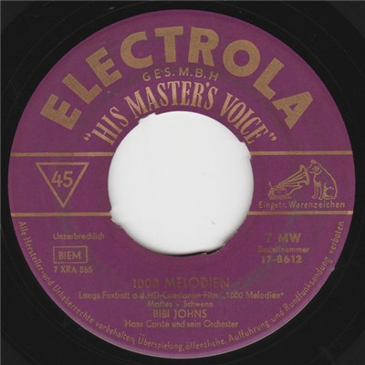 Bibi Johns - 1000 Melodien / Dein Kuß Ist Wie Ein Lied Ohne Worte download mp3 flac