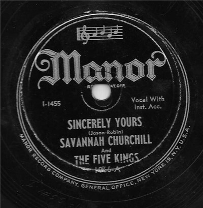 Savannah Churchill And The Five Kings - Sincerely Yours / I'm Too Shy download mp3 flac