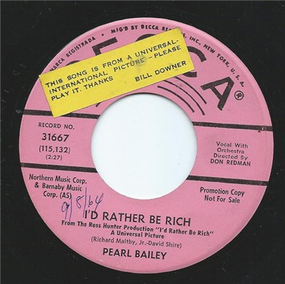 Pearl Bailey - I'd Rather Be Rich / I Was A Little Too Lonely download mp3 flac