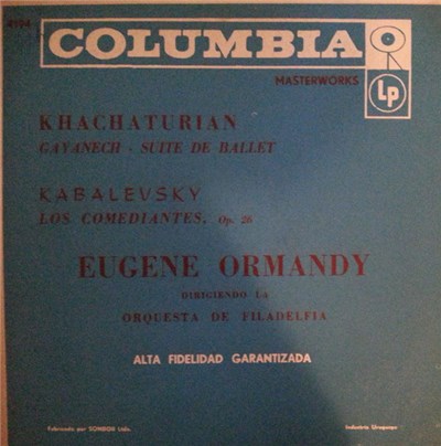 Eugene Ormandy ,dirigiendo la Orquesta De Filadelfia, Aram Khatchaturian, Dmitry Kabalevsky - Gayanech - Suite de Ballet/ Los Comediantes Op.26 download mp3 flac