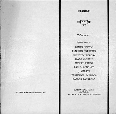 Lucero Tena, Miguel Ramos - "Tremolo": Spanish Dances For Castanets And Orchestra download mp3 flac