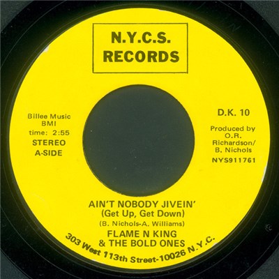 Flame N King & The Bold Ones - Ain't Nobody Jivein' / Ho Happy Day download mp3 flac