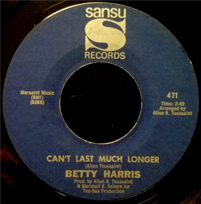 Betty Harris - Can't Last Much Longer download mp3 flac