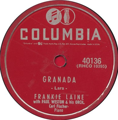 Frankie Laine With Paul Weston & His Orch. - Granada download mp3 flac