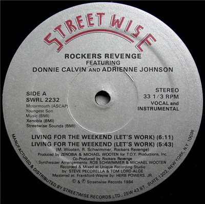 Rockers Revenge Featuring Donnie Calvin And Adrienne Johnson - Living For The Weekend (Let's Work) download mp3 flac