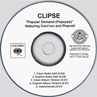 Clipse Featuring Cam'ron And Pharrell - Popular Demand (Popeyes) download mp3 flac