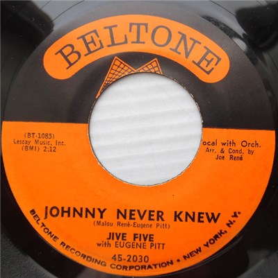 Jive Five with Eugene Pitt - Johnny Never Knew / Lily Marlane download mp3 flac