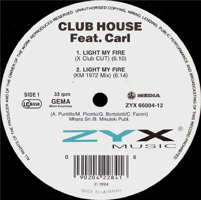 Club House Feat. Carl - Light My Fire download mp3 flac
