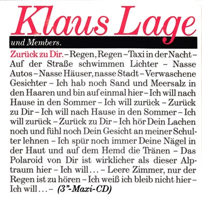 Klaus Lage & Members - Zurück Zu Dir download mp3 flac