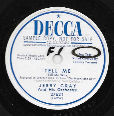 Jerry Gray And His Orchestra - Tell Me (Tell Me Why) / Re-Stringing The Pearls (A Ball Of Twine) download mp3 flac