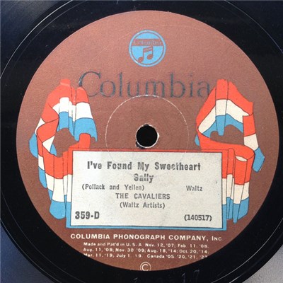 The Cavaliers - I've Found My Sweetheart Sally / Oh, How I Miss You To-Night download mp3 flac