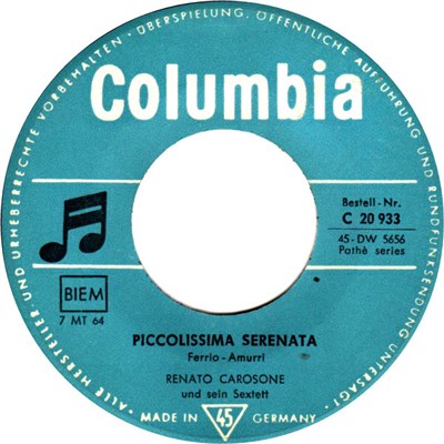 Renato Carosone Und Sein Sextett - Piccolissima Serenata / Torero download mp3 flac